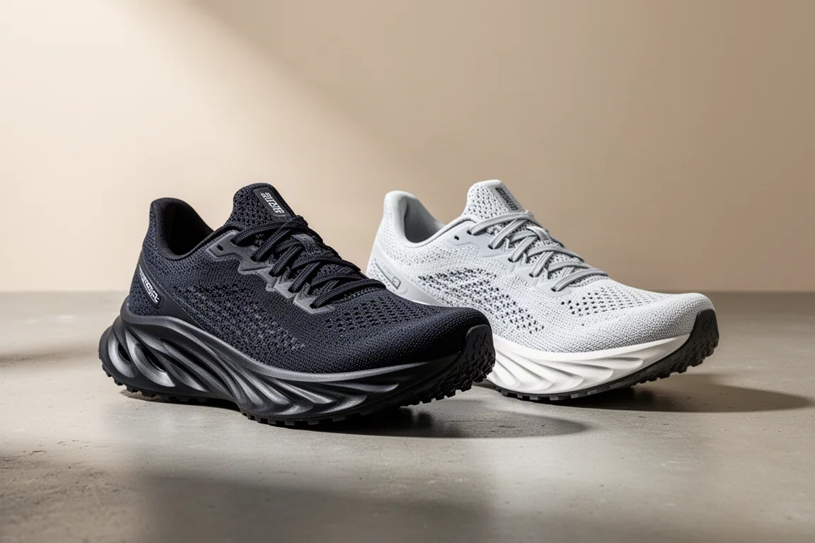 Two Puma Fast-R racing shoes side by side on concrete