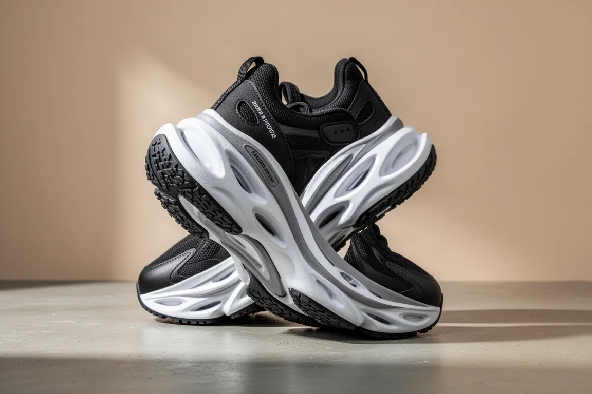 Puma MagMax Nitro max cushion running shoe on a concrete surface