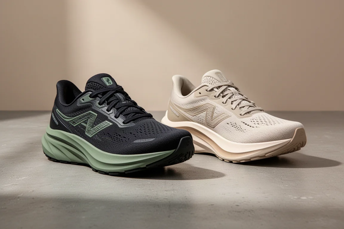 Puma Velocity Nitro 2 and Hoka Mach 5 road running shoes side by side on concrete