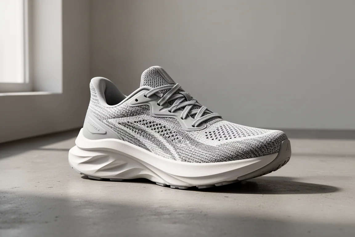 Scarpa da running ammortizzata Qiaodan Leili 2.0 su una superficie in cemento