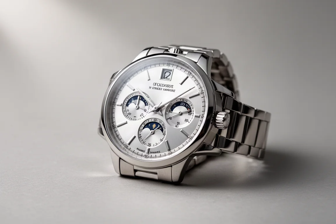 A. Lange & Söhne Lange 1 Platin mit silbernem Zifferblatt und übergroßem Datum an einem Lederarmband