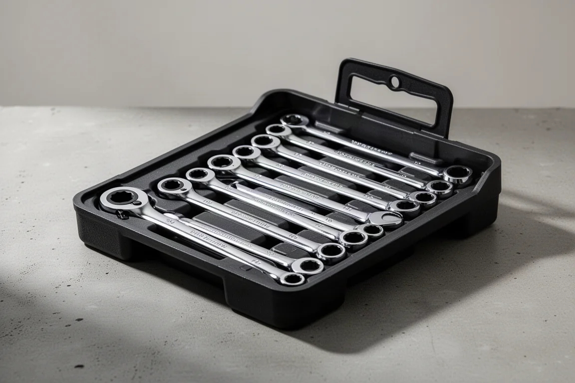 Quinn 12-Piece Metric Ratcheting Combination Wrench Set product image