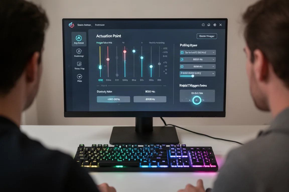 Razer Synapse 軟體介面顯示觸發與輪詢率設定