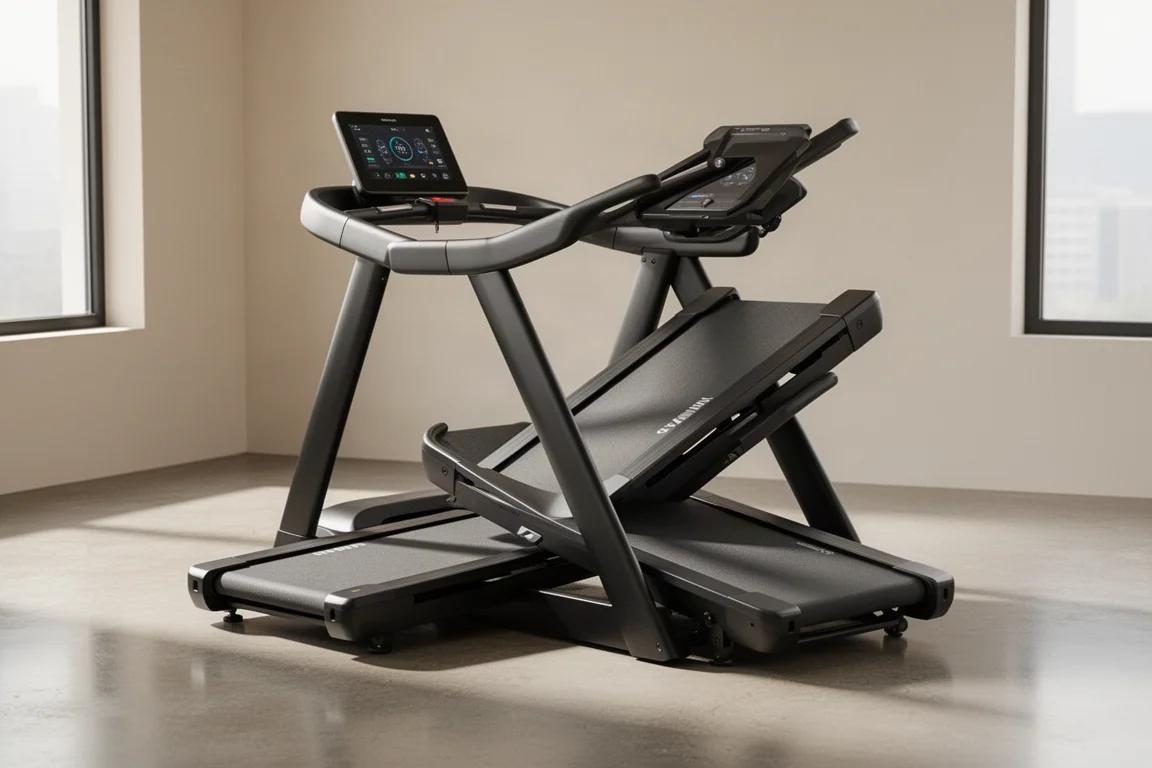Reaxing Reax Run multi-plane treadmill in a minimalist performance lab