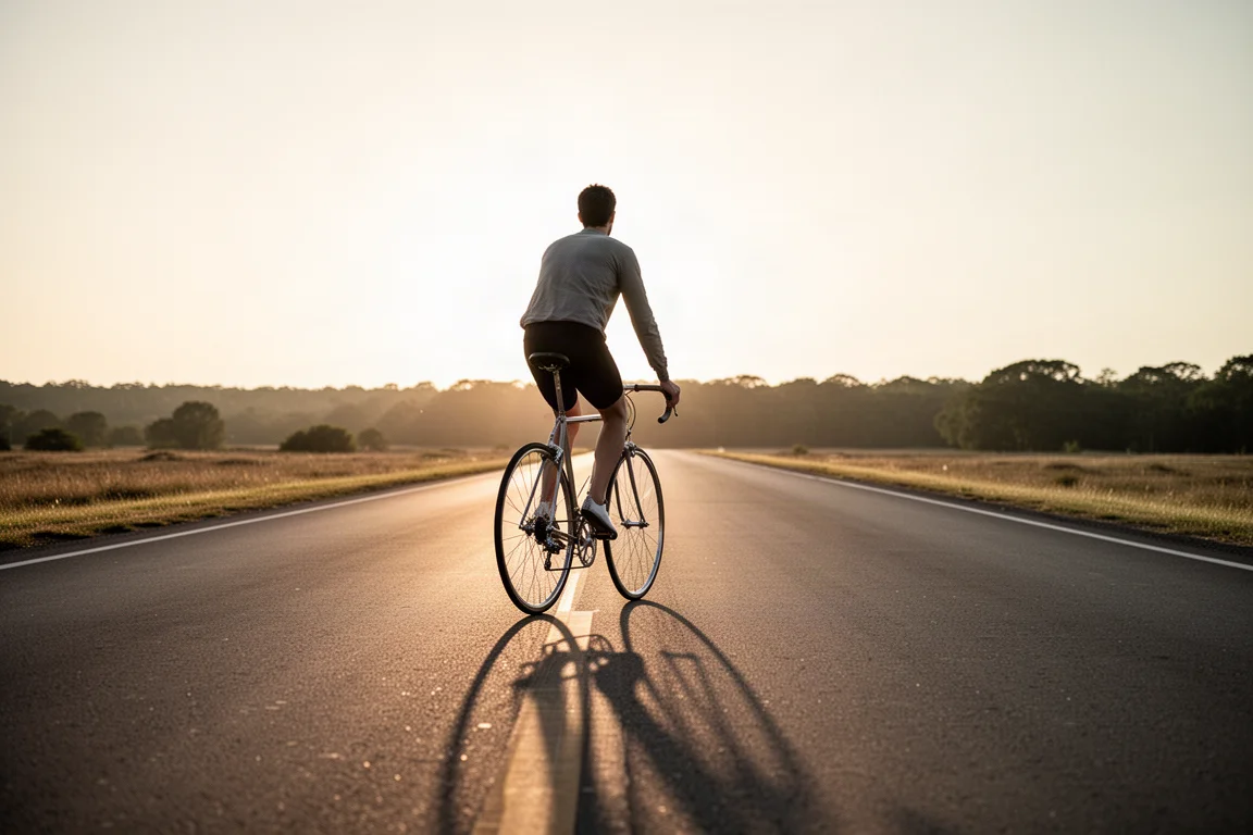 Zijaanzicht van een stalen fiets met een verhoogde drop bar tegen een witgekalkte muur