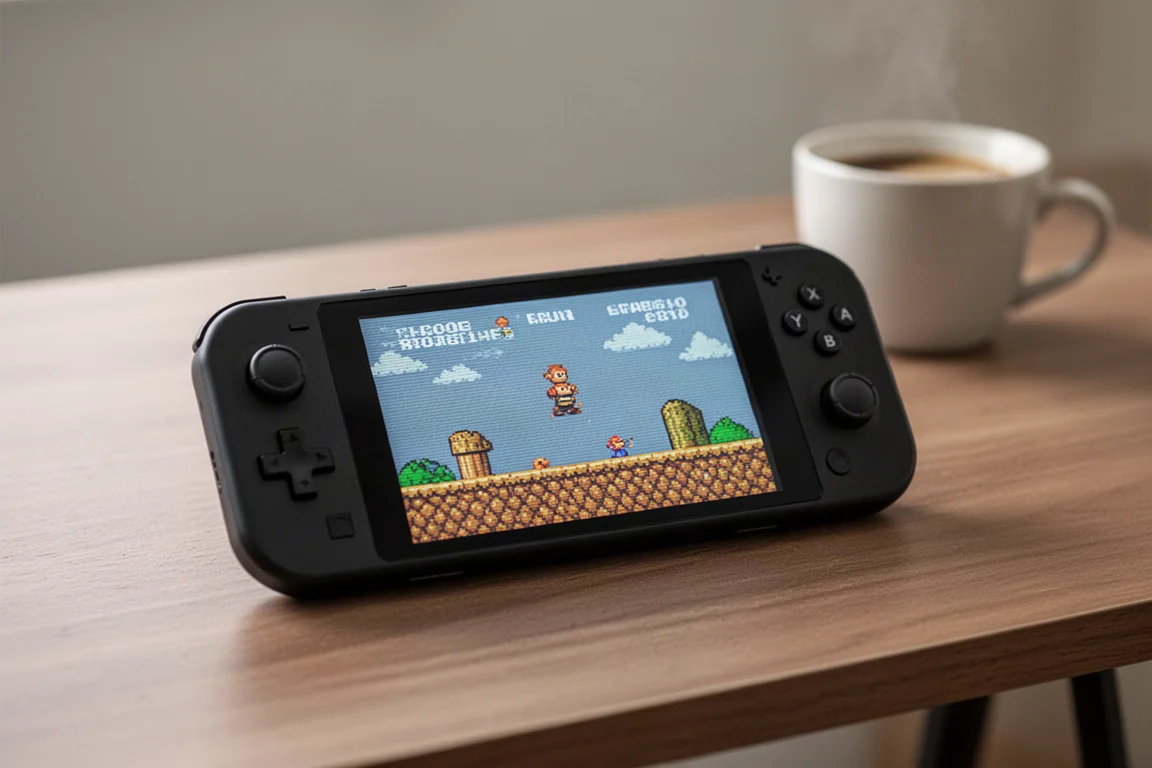 CRTシェーダー効果を適用したRetroid Pocket Novaで表示されたレトロゲーム