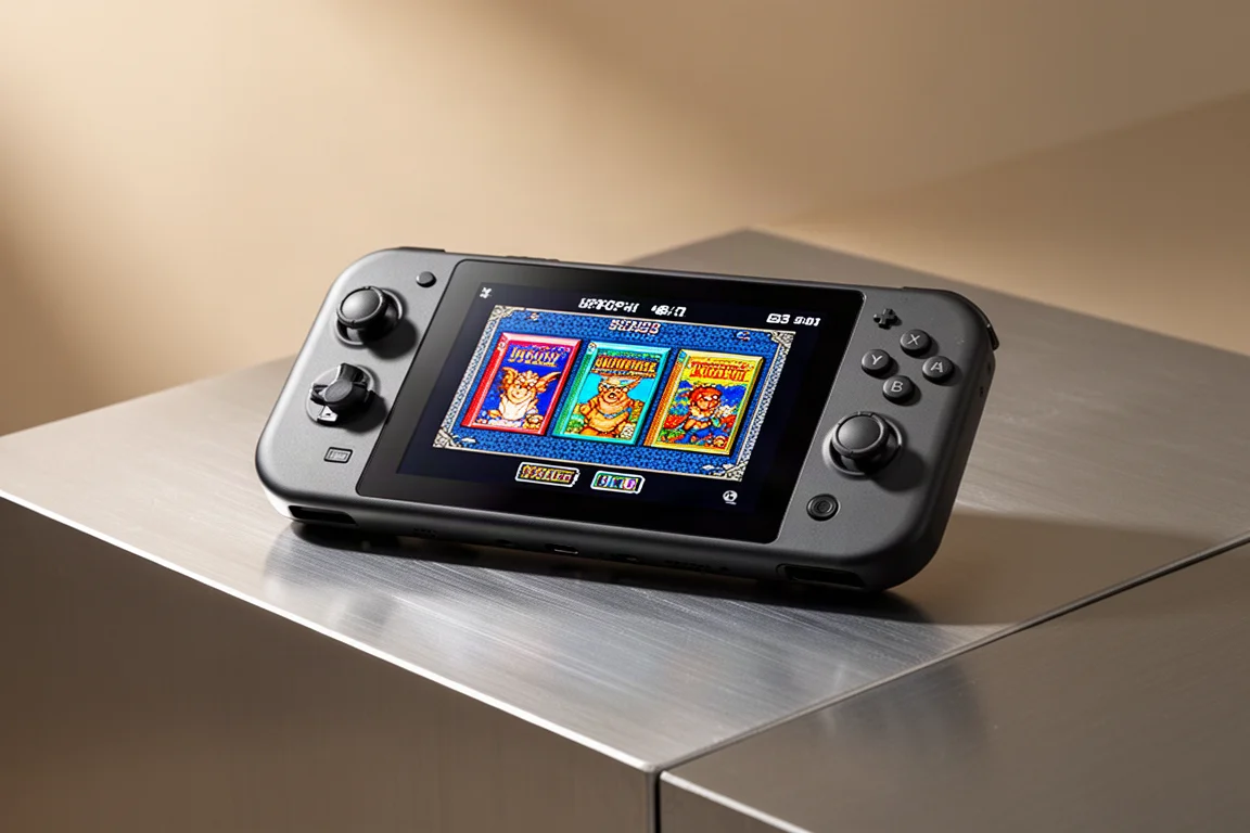 レトロゲームメニューを表示したRetroid Pocket Nova携帯ゲーム機