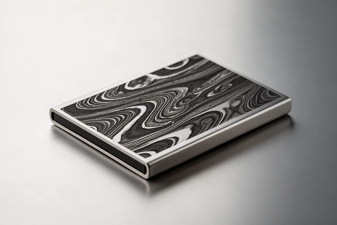 Ridge Black Damascus Wallet product image