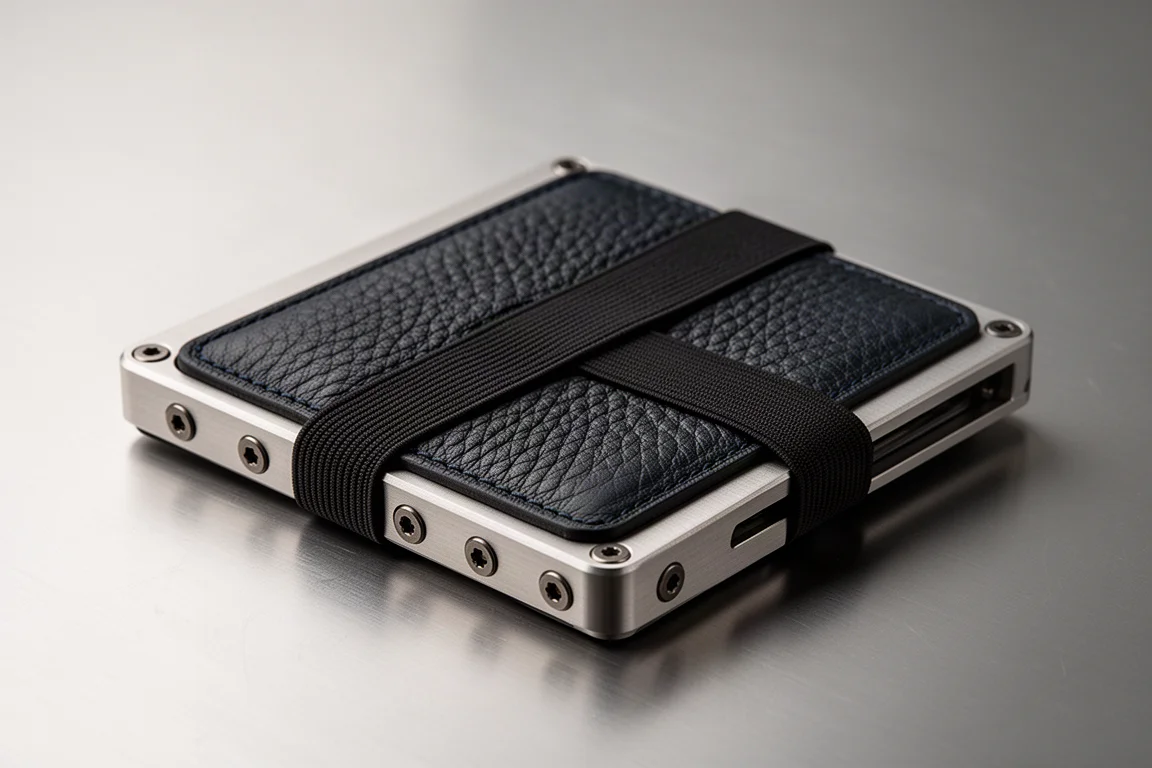 Ridge Leather Wallet (Midnight Black) product image