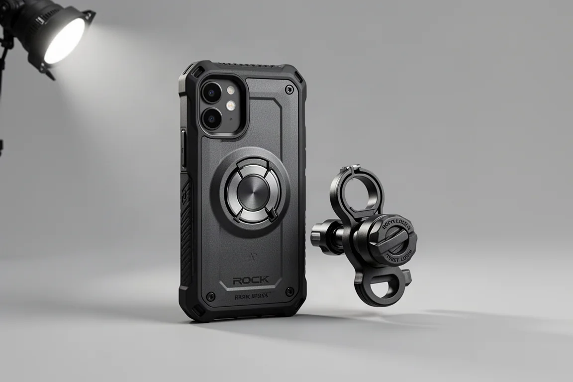 Collection of smartphone cases arranged in a grid on a concrete surface
