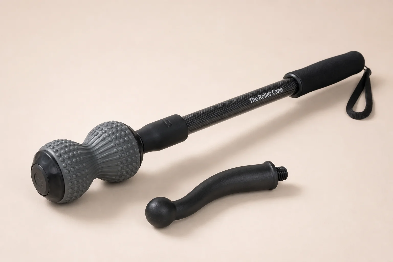 Roller Cane con sfera da massaggio e accessorio a bastone rimovibile su sfondo neutro