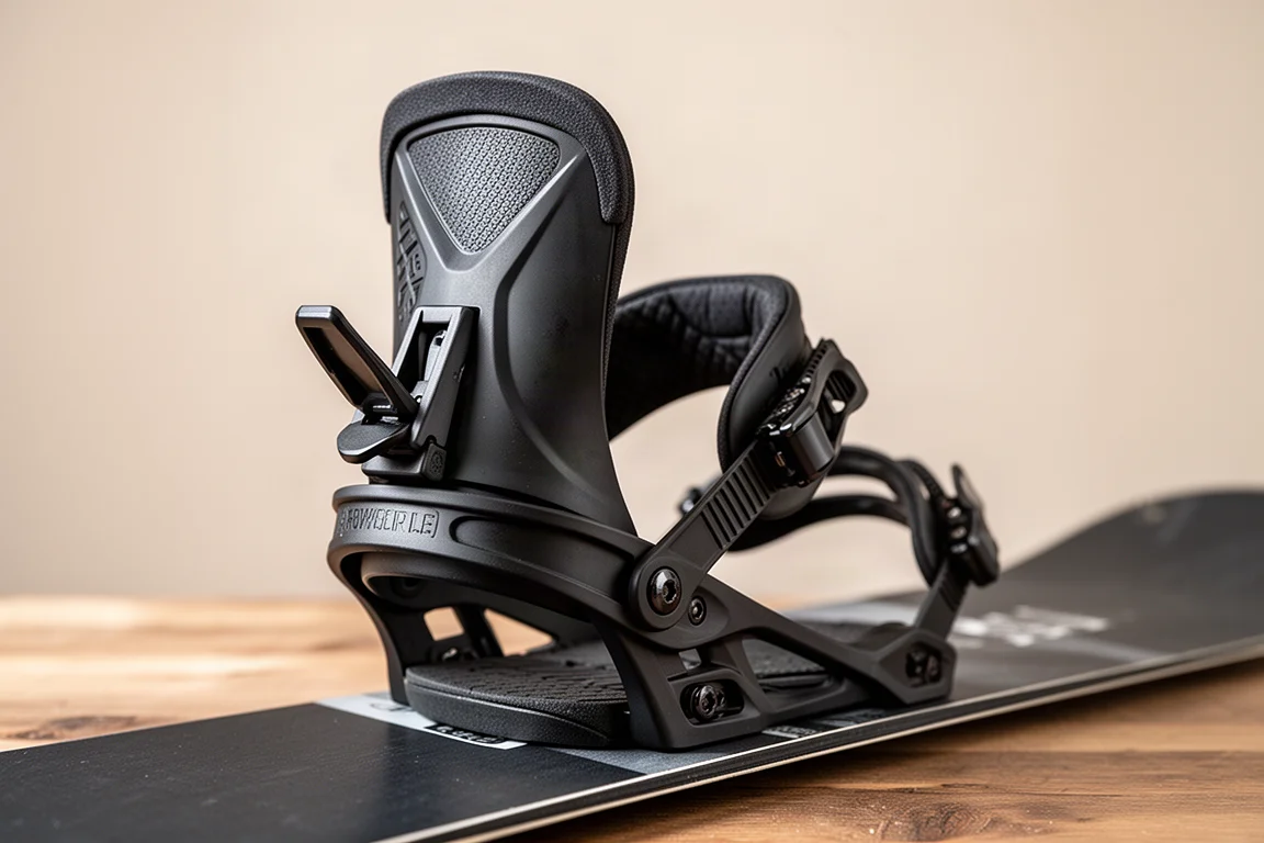 Highback eines Snowboard-Bindings mit Detailansicht des Forward-Lean-Verstellers