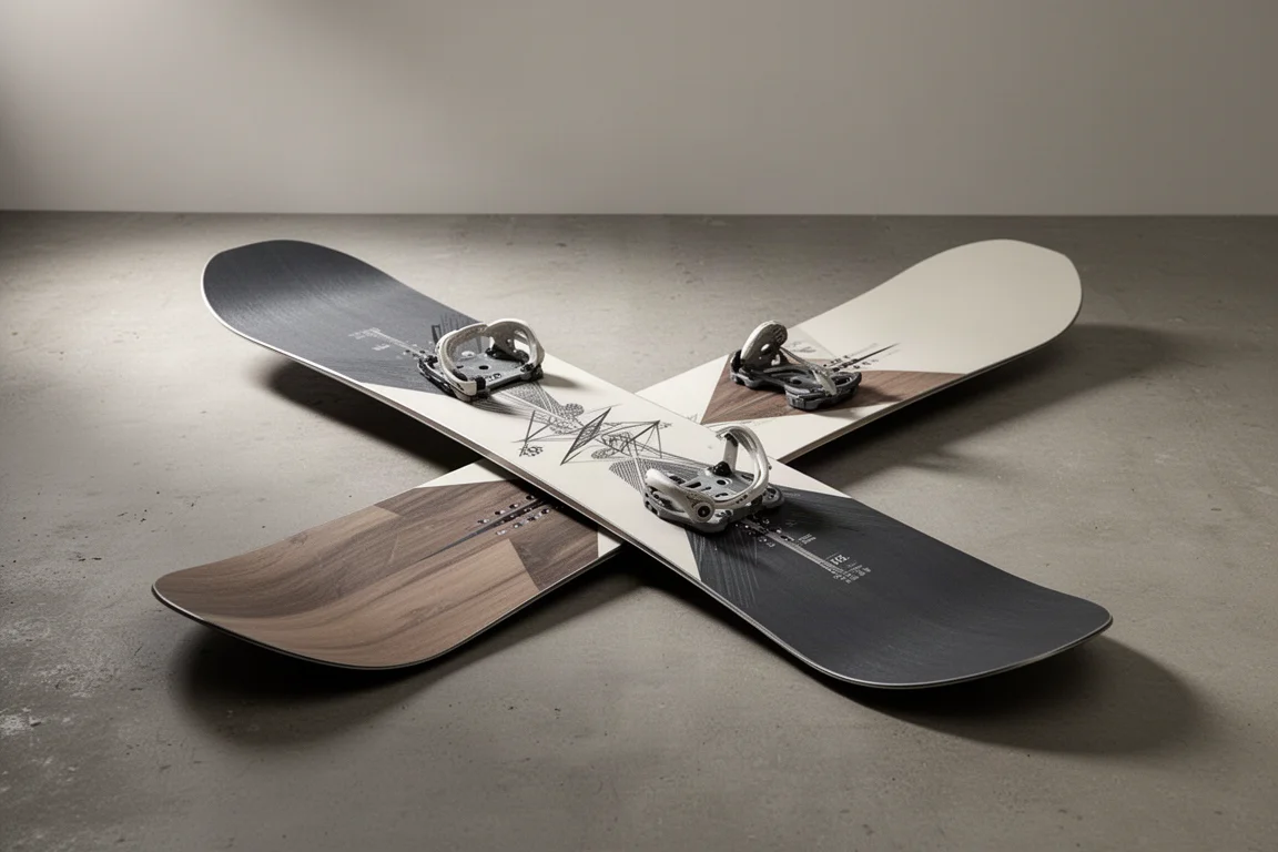 Rome Women's Ravine directional snowboard lying on a matte concrete surface