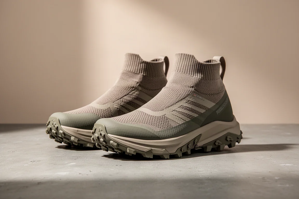 Coppia di scarpe da trail running Ronhill Freedom Ultra su una superficie di cemento