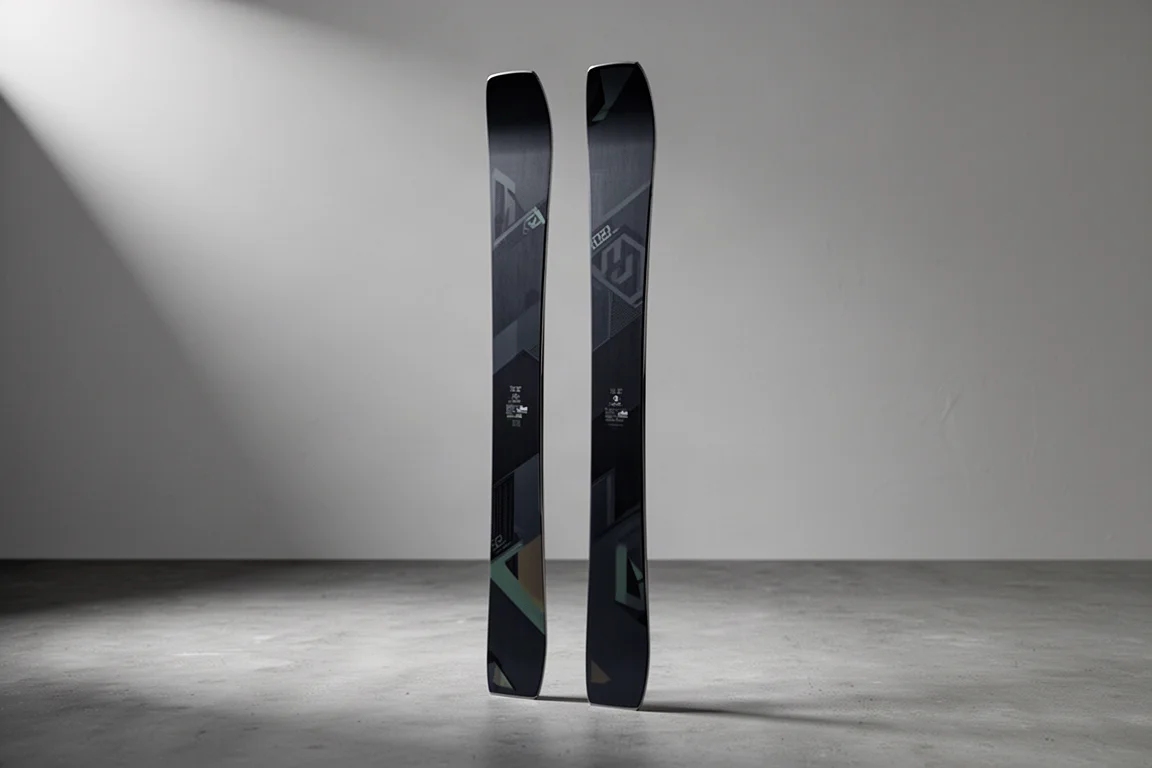 Par de esquís Rossignol Hero Elite LT Ti sobre un fondo gris claro