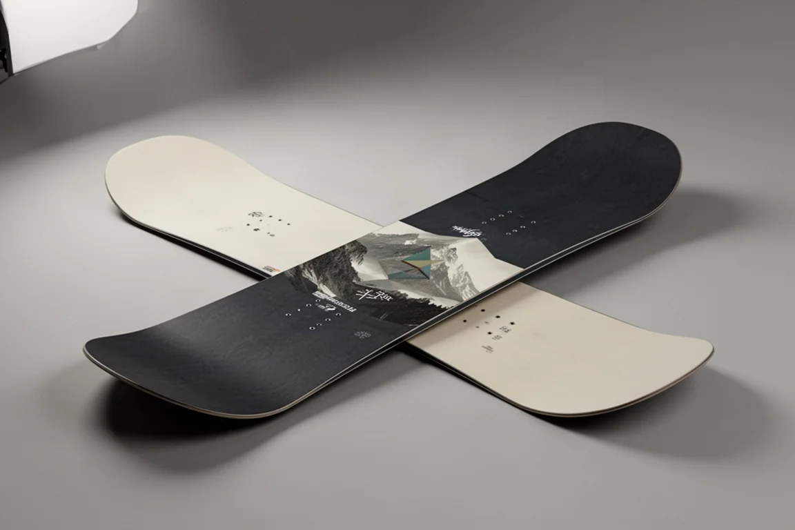 Prancha de snowboard freestyle Rossignol Jibsaw em pé sobre uma superfície de concreto