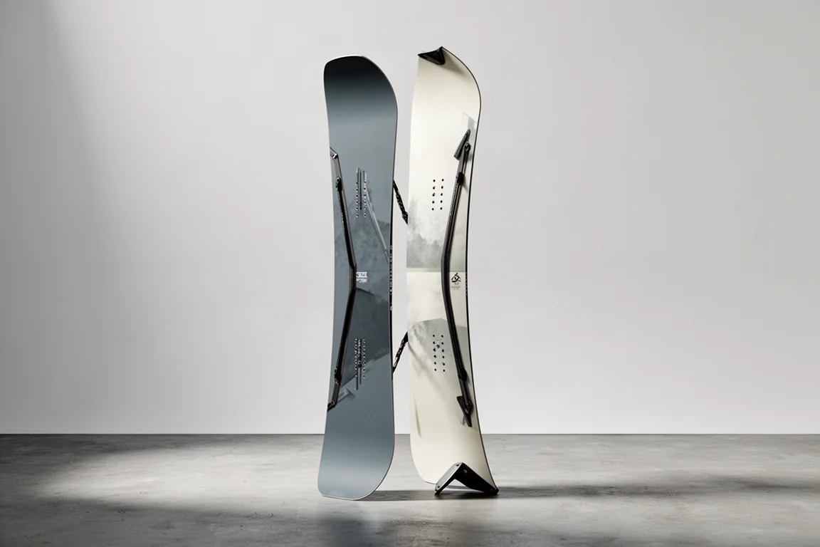Rossignol Resurgence all-mountain snowboard staand op beton