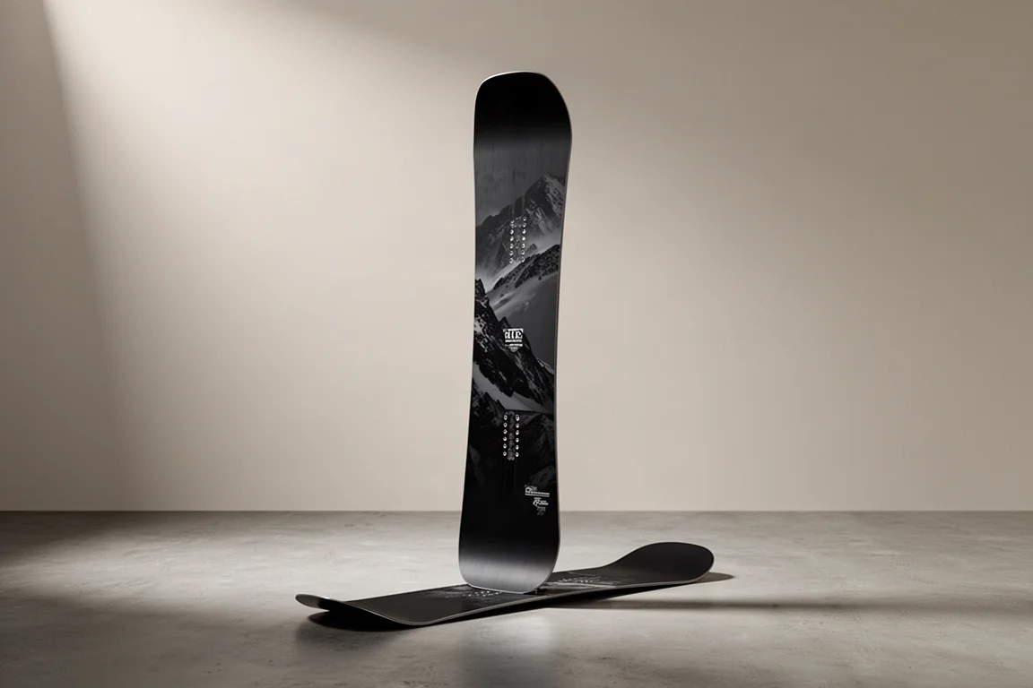 Rossignol Super Revenant all-mountain snowboard standing upright on concrete