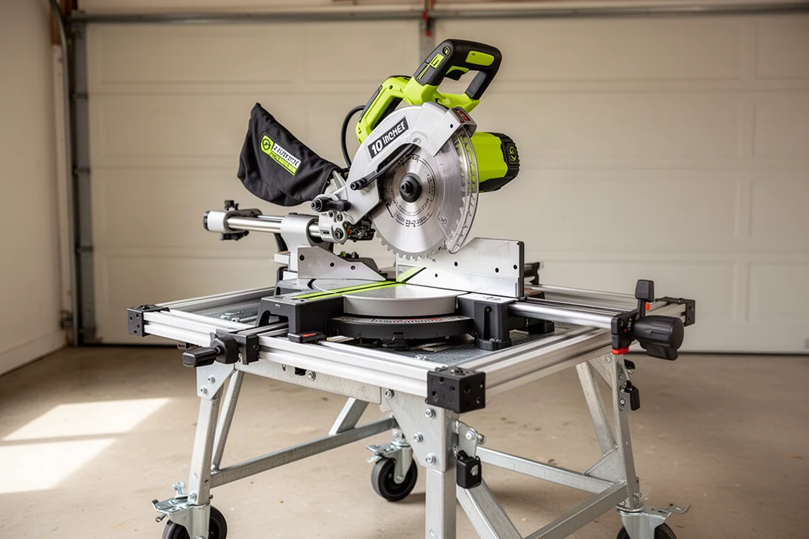 Ryobi 10 in. Sliding Compound Miter Saw with Stand product image