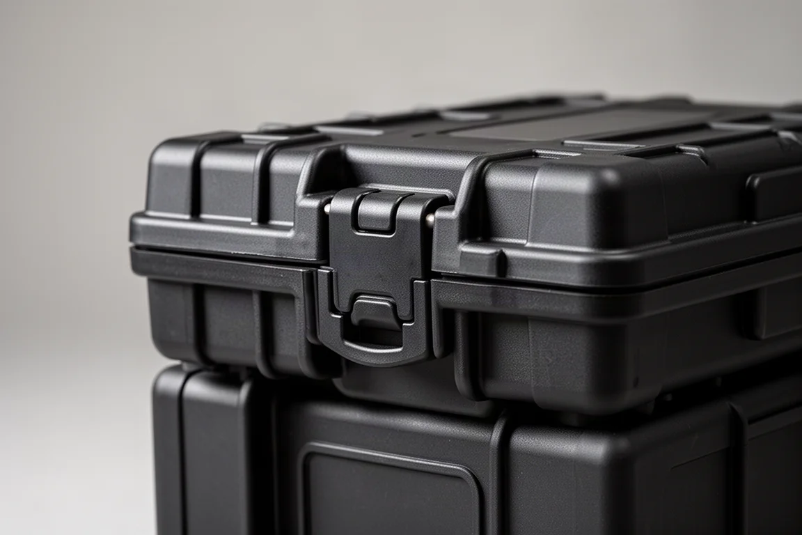 Toolbox locking interface where two storage boxes connect