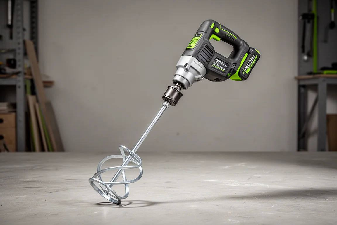 Ryobi ONE+ 18V HP Brushless Mud Mixer con frusta impastatrice sul cemento