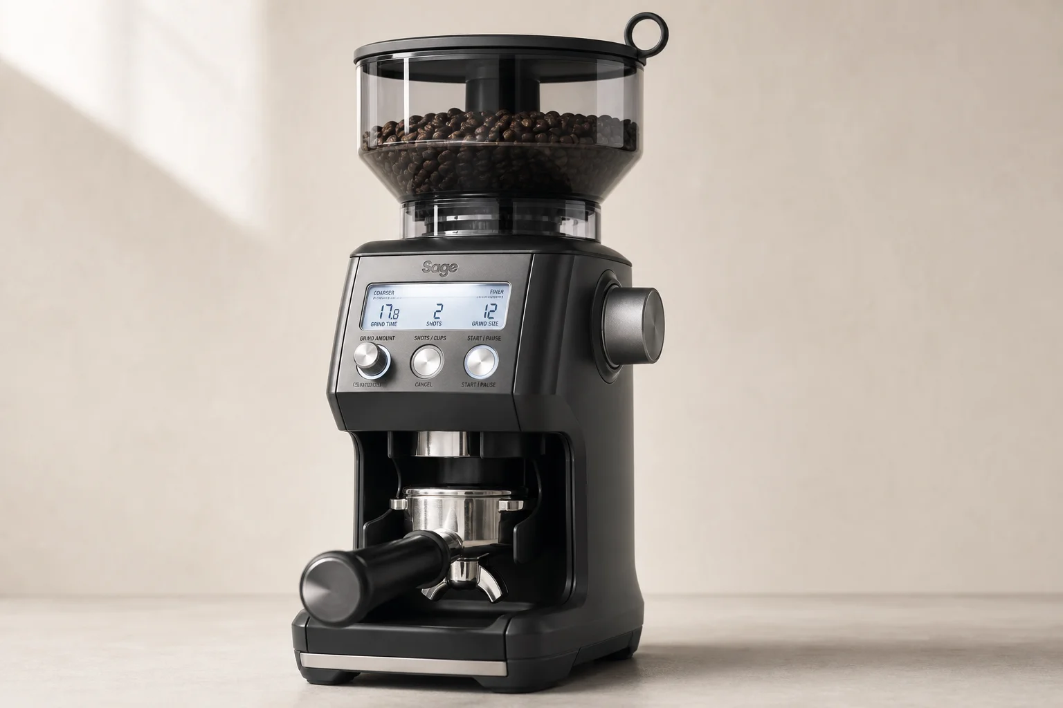 Complete budget espresso setup with Gaggia Classic, grinder, scales, and accessories on concrete surface