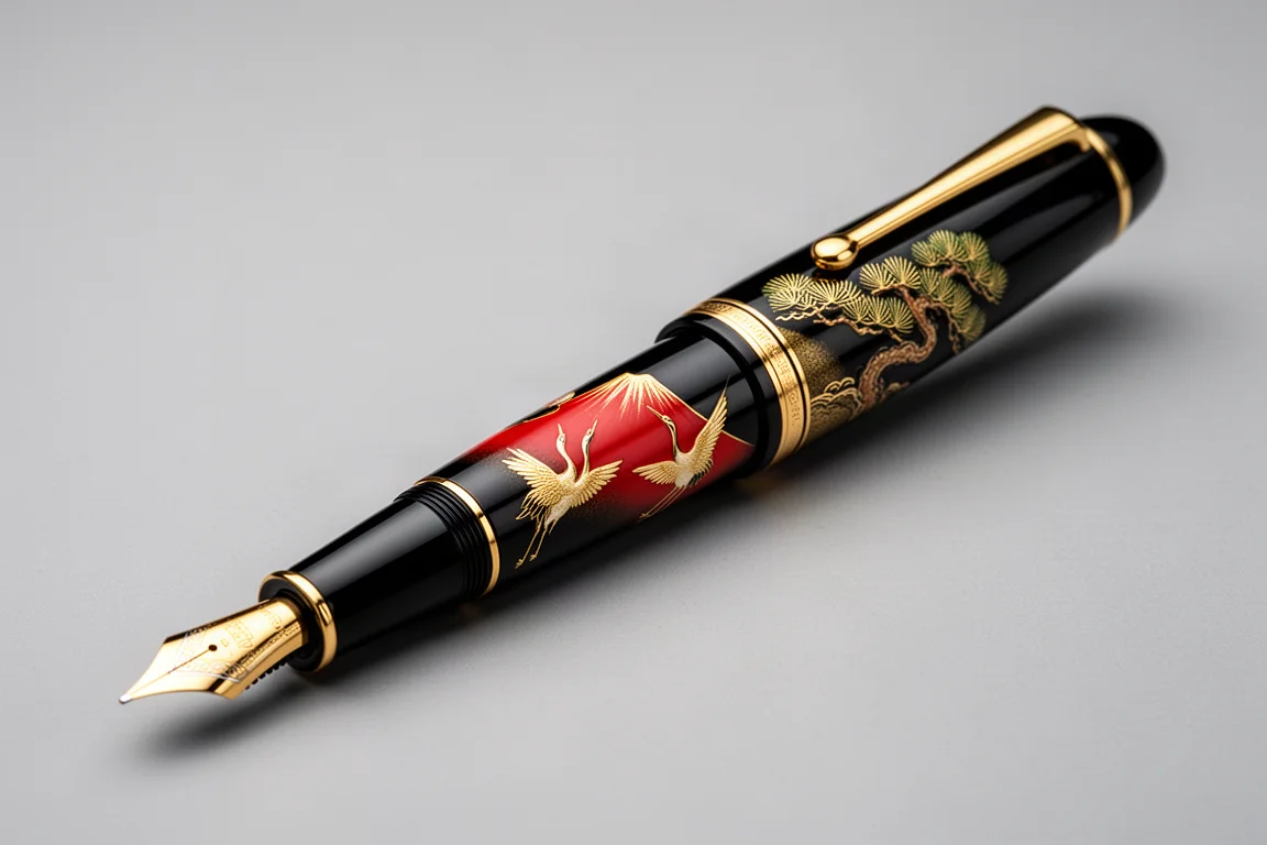 Sailor 1911 Large Maki-e Red Fuji and Crane product image