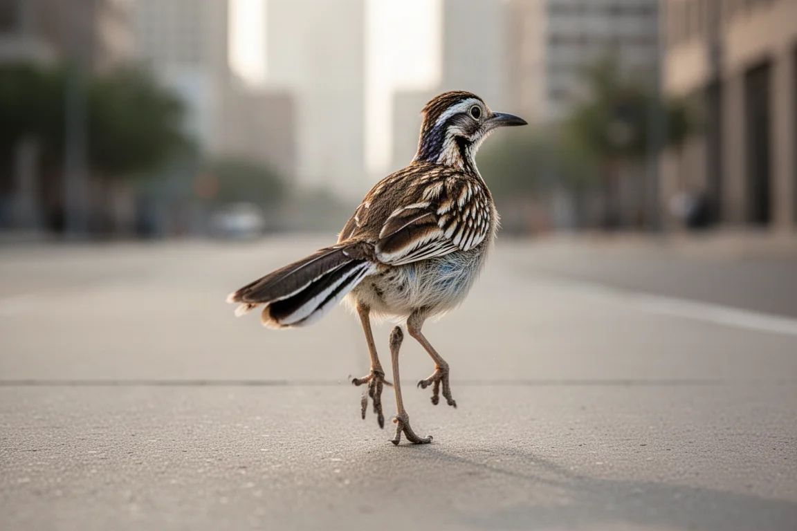 Runner logging easy daily miles on smooth city pavement in soft morning light