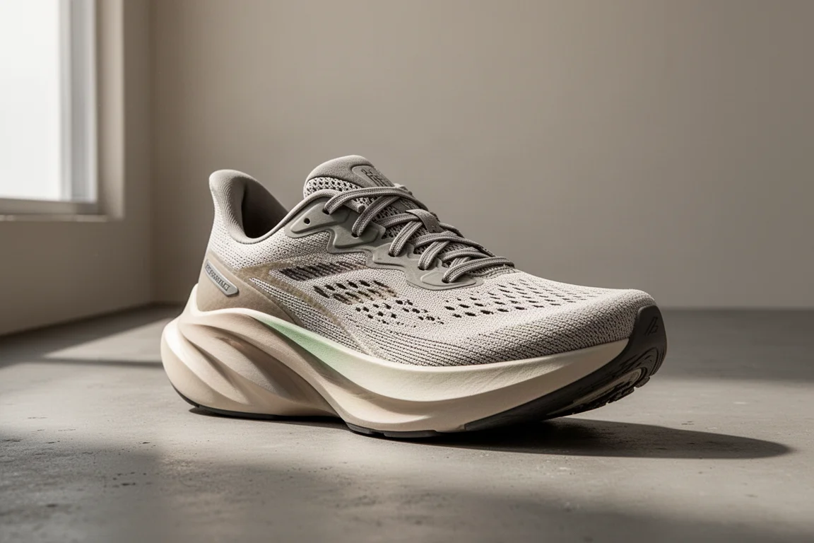 Salomon AOG Glide 2 maximal running shoe on a concrete surface