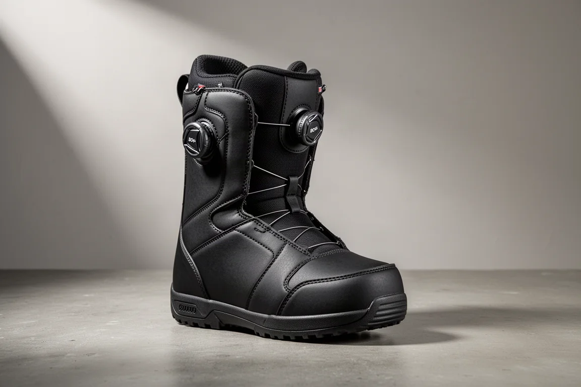 Snowboardowy but Salomon Dialogue Lace widziany pod kątem trzech czwartych na betonie