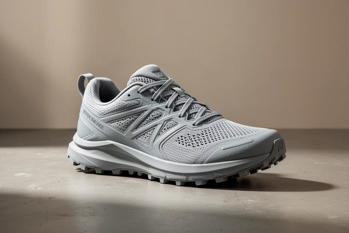 Salomon DRX Defy Gravel running shoe on a concrete surface