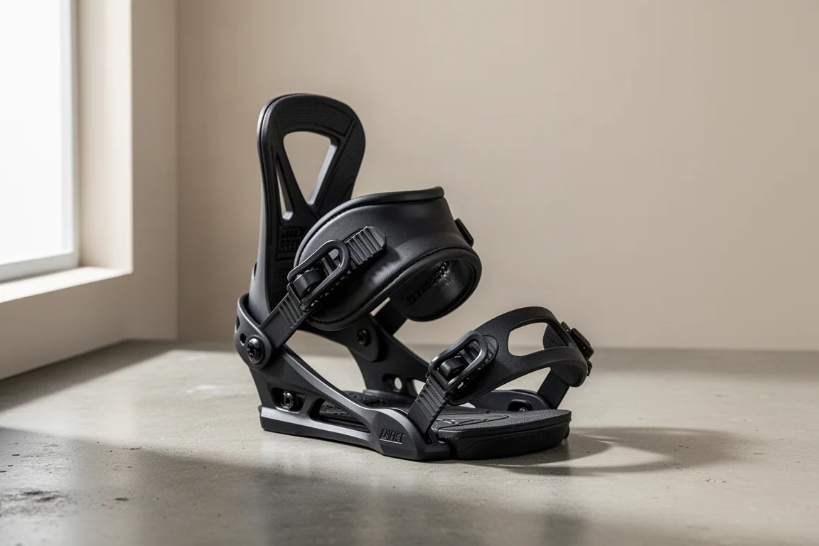 Salomon EDB snowboard binding shown at a three-quarter angle on concrete