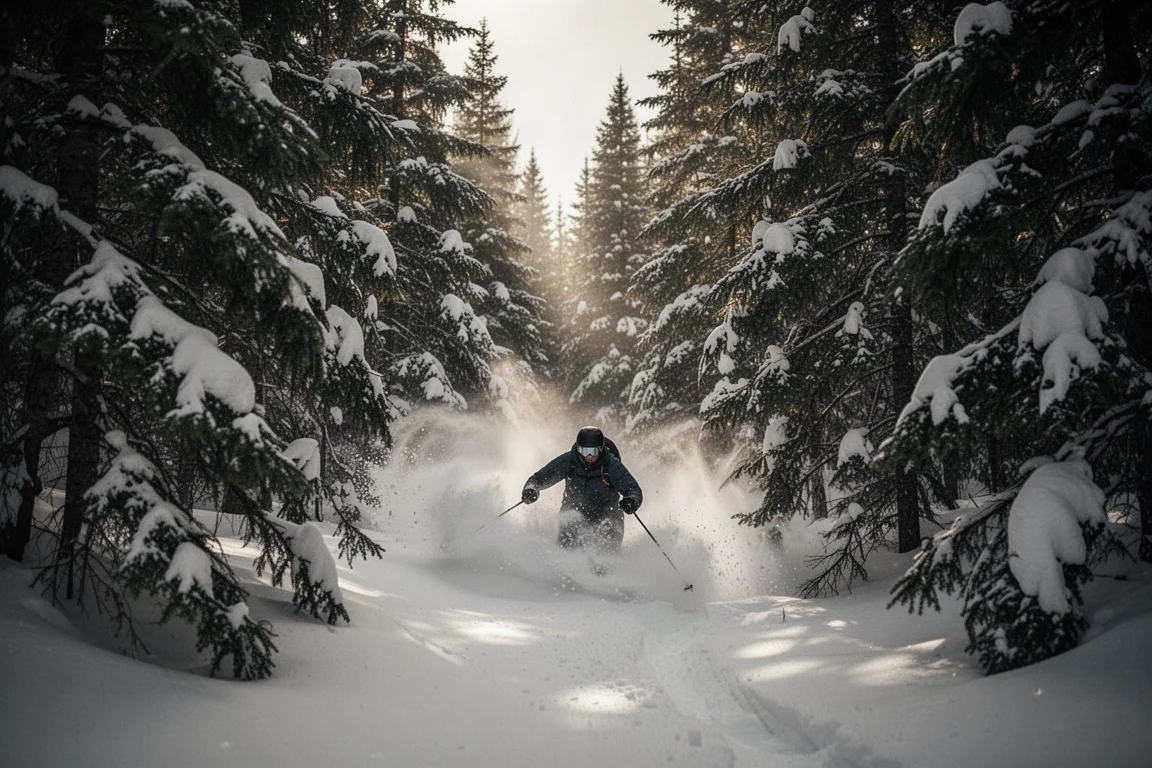 Snowboarder im Nose Press auf einer Rail