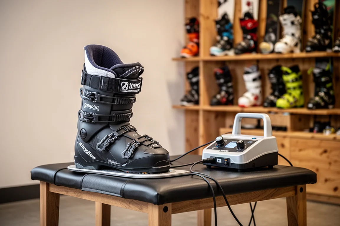 Boot-Fitting in einem Snowboardshop mit thermogeformter Ausstattung