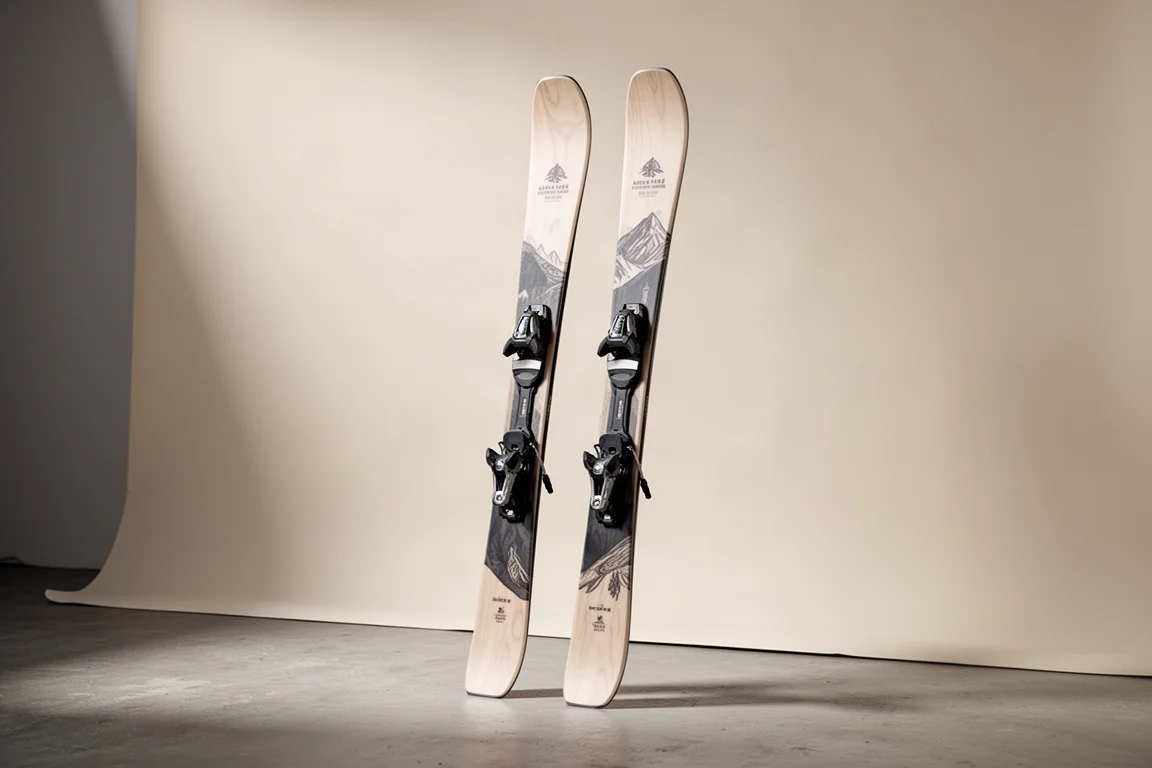Salomon QST 92 all-mountain ski standing upright on a matte concrete surface