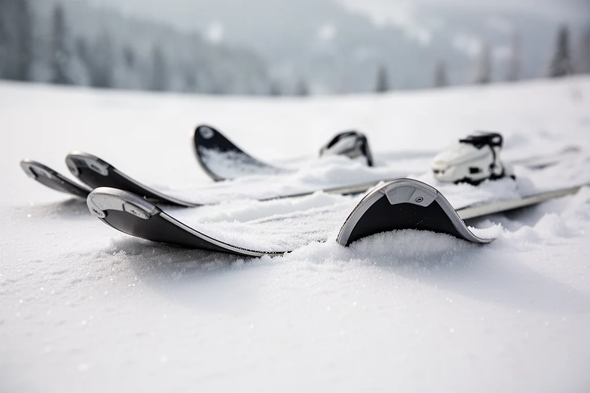 Skier making a smooth turn through deep spring corn snow