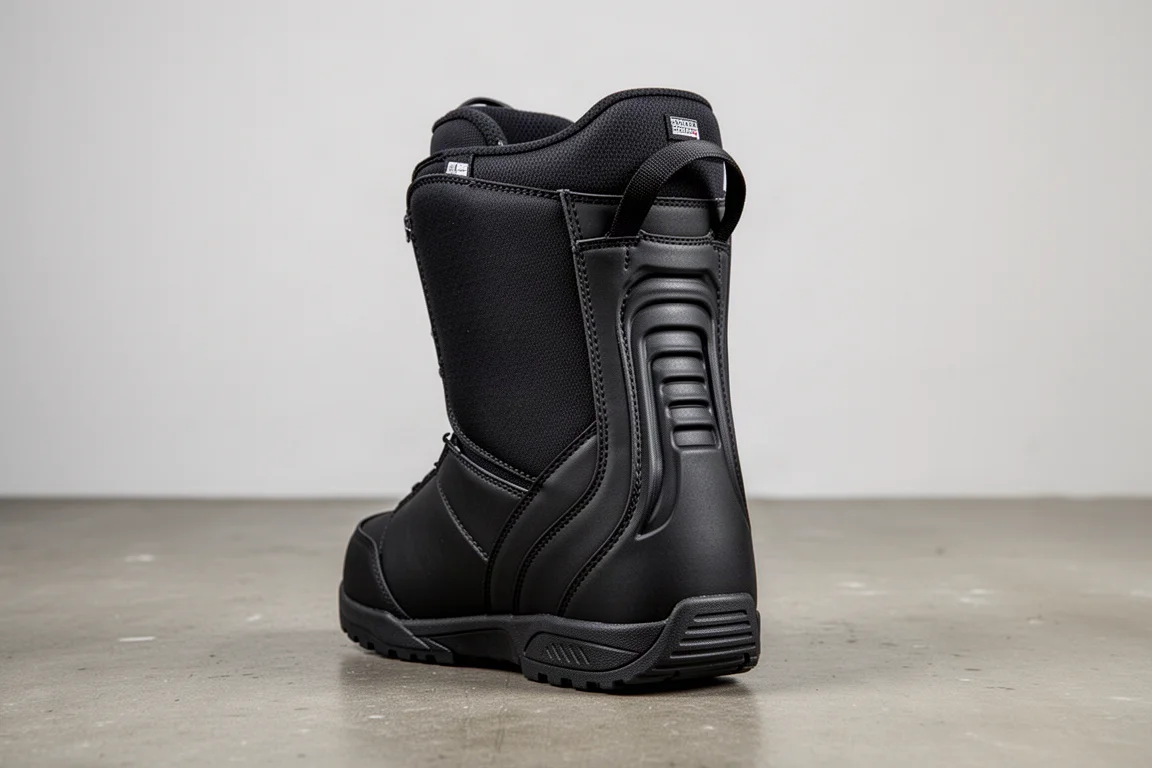 Rückansicht des Schafts eines Snowboard-Boots mit flexiblen Gelenkzonen