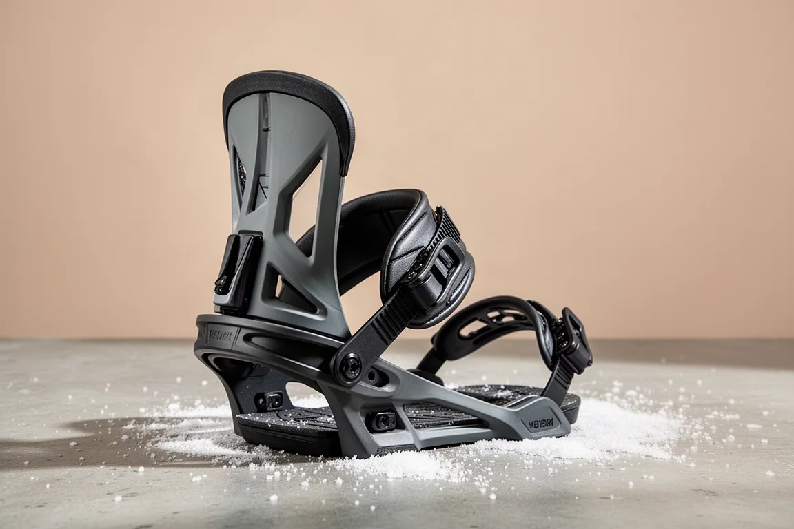 Salomon XA Supermatic rear-entry snowboard binding on a minimal concrete surface