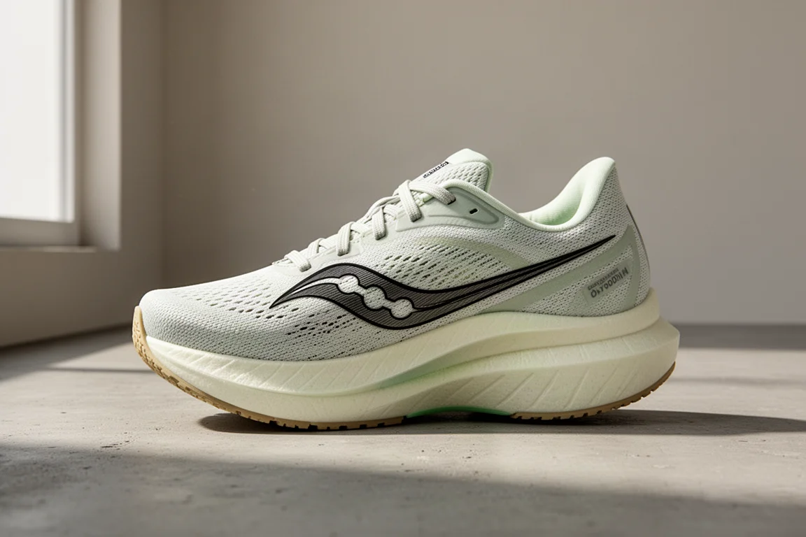 Saucony Endorphin Azura running shoe on a concrete surface
