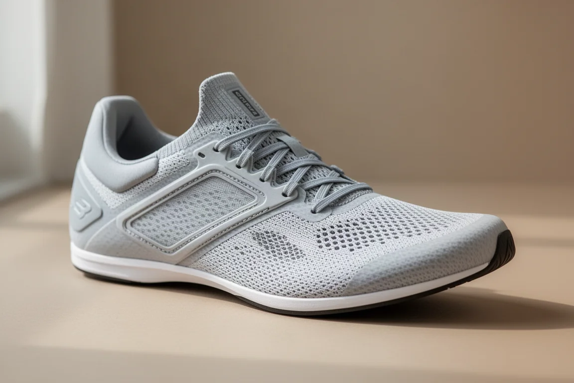Race shoe upper showing the structured lace panel and padded collar