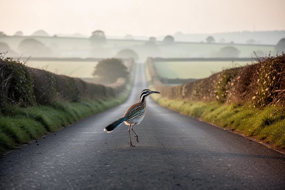 Runner on quiet country roads in Somerset during a long training run in cool morning conditions