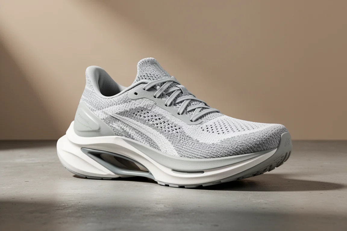 Saucony Endorphin Elite road running shoe on a matte concrete surface