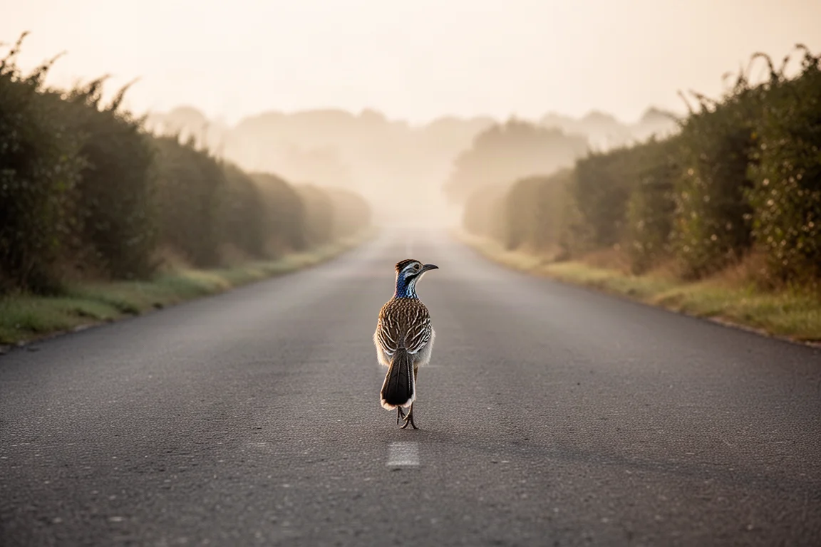 Läuferin bricht früh zu einem ruhigen Lauf auf der Straße auf, während der Morgen wärmer wird