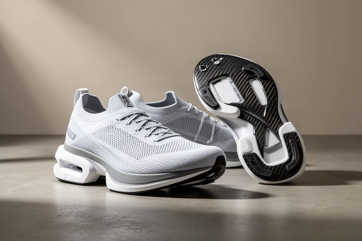 Two Saucony Endorphin Pro racing shoes side by side on a concrete surface