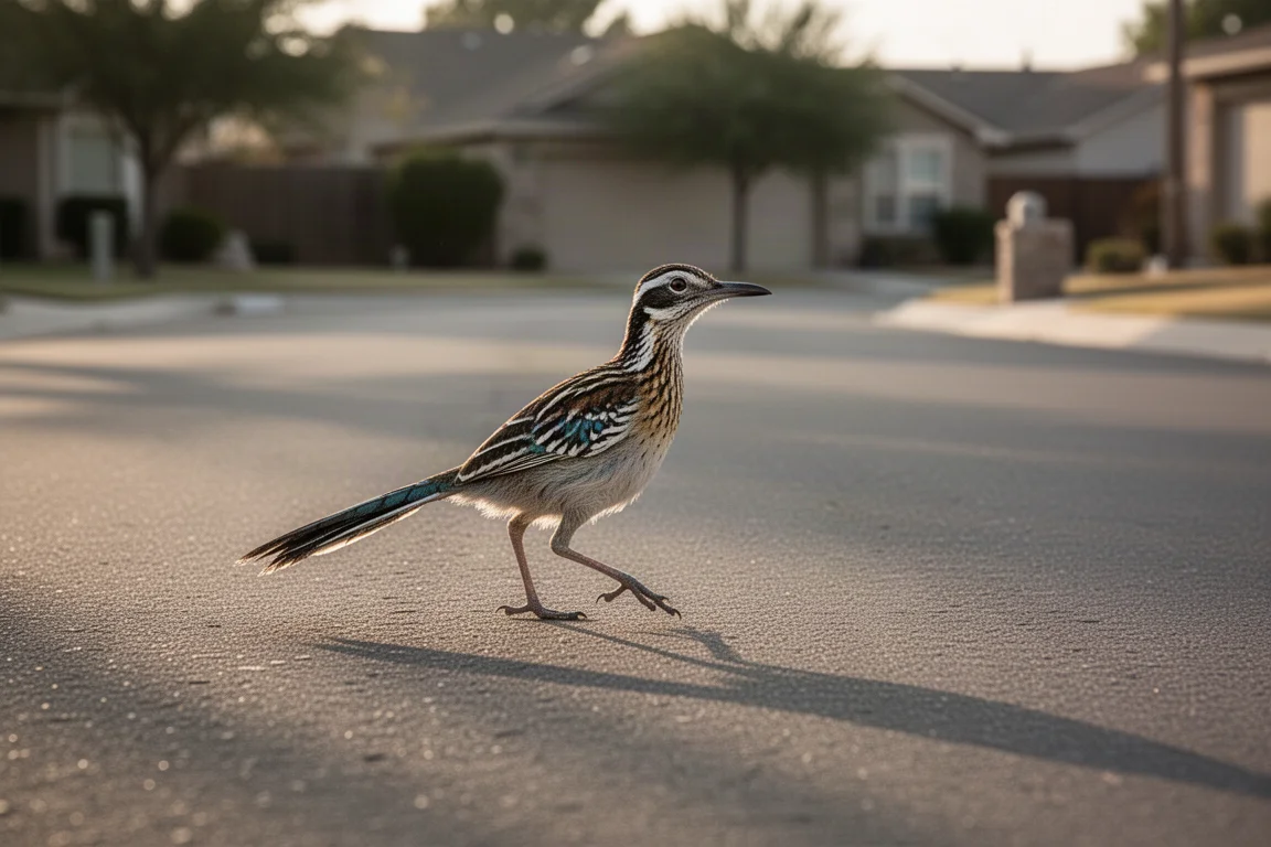 Runner stretching on a quiet suburban roadside after an easy run