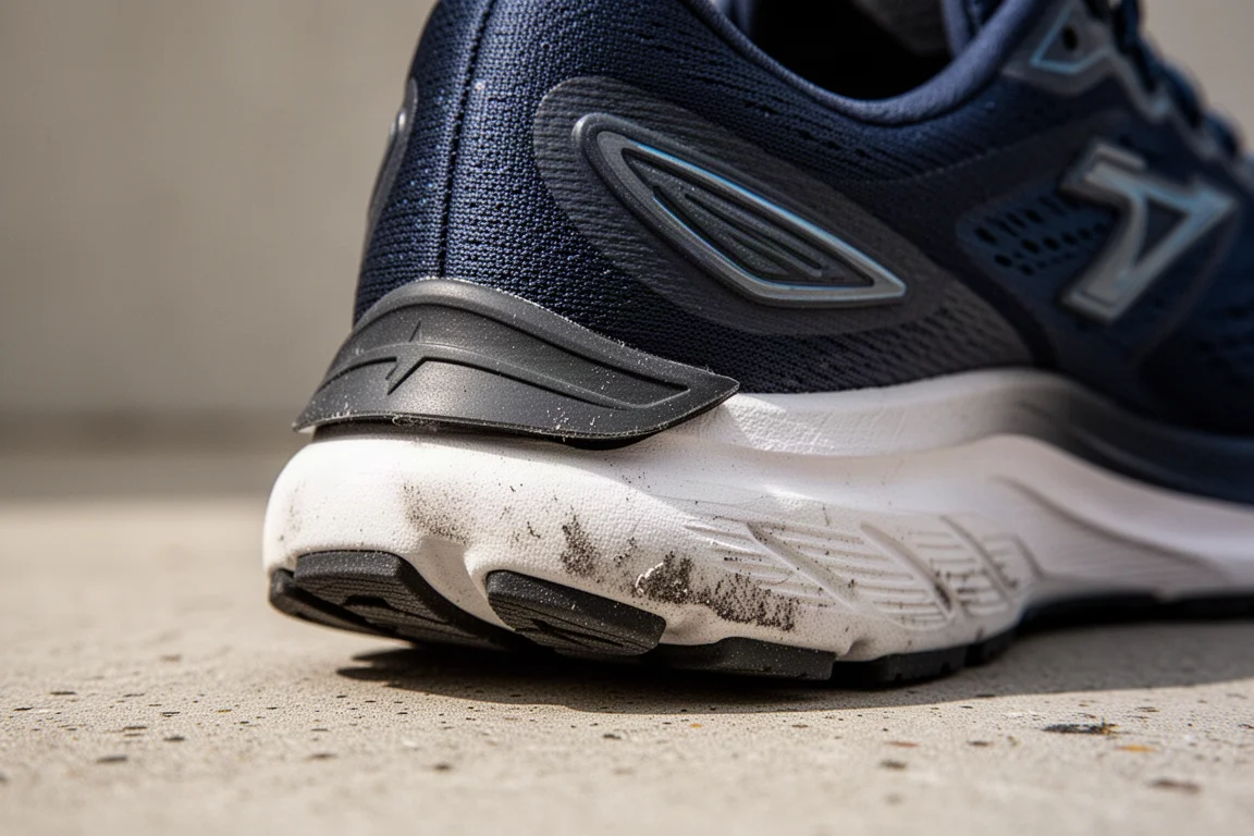 Zwei Laufschuhe auf einer Waage beim Gewicht-Vergleich