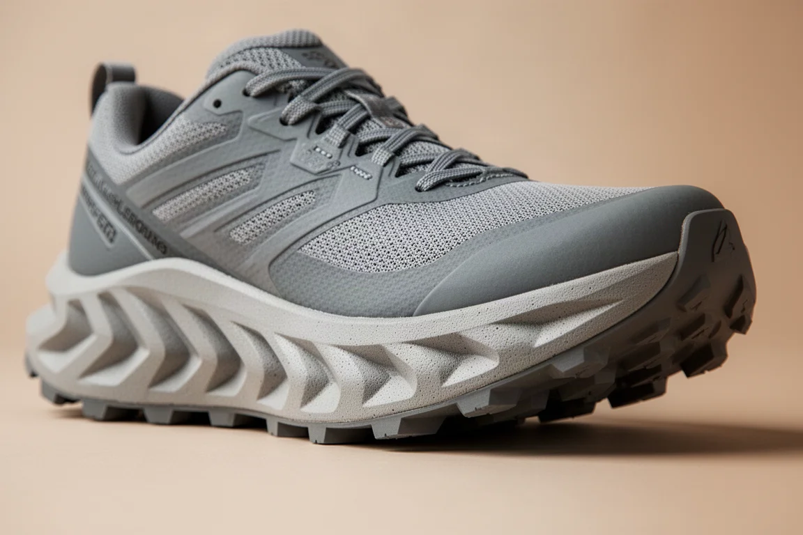 Close-up of the shoe midsole showing deep sidewalls and wide platform