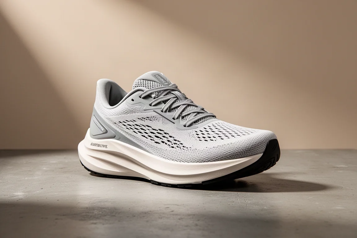 Saucony Guide 15 stability running shoe shown at three-quarter angle on concrete