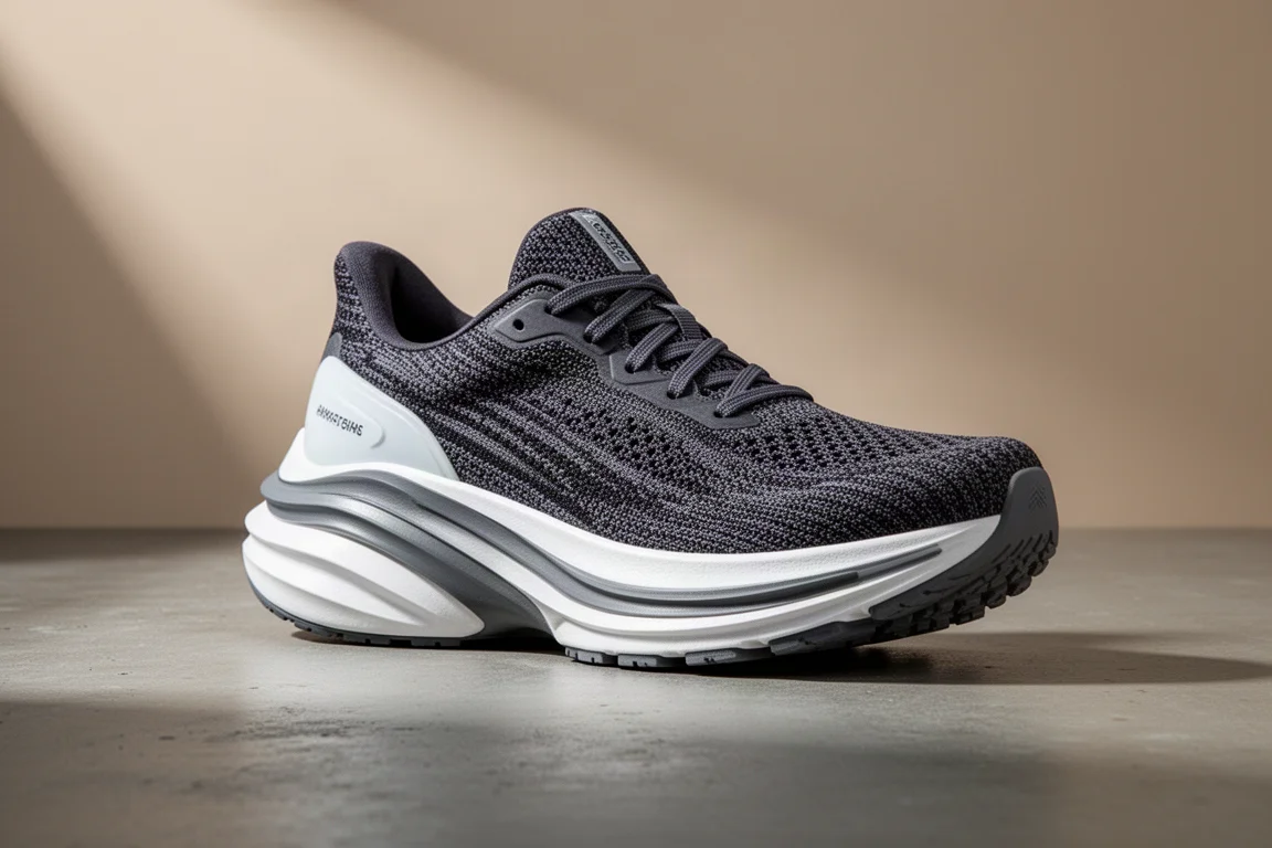 Scarpa da running Saucony Hurricane 24 in vista di tre quarti su una superficie di cemento