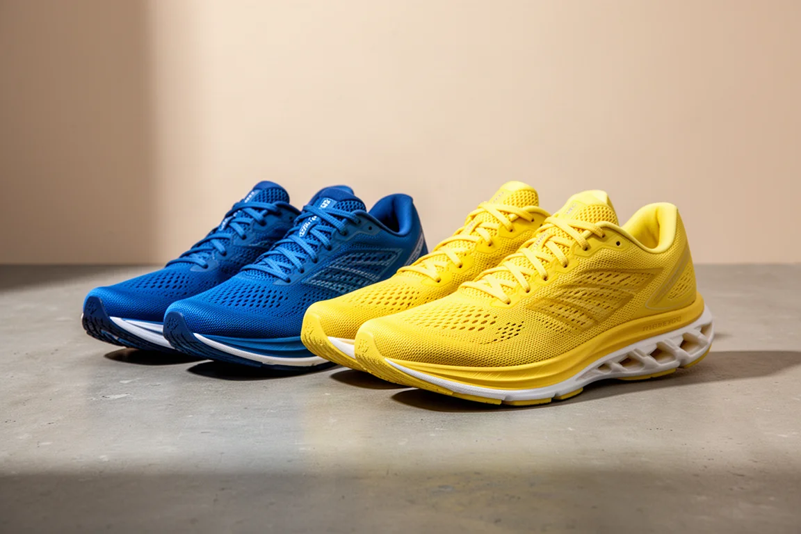 Saucony Kinvara 12 and 13 running shoes side by side on concrete